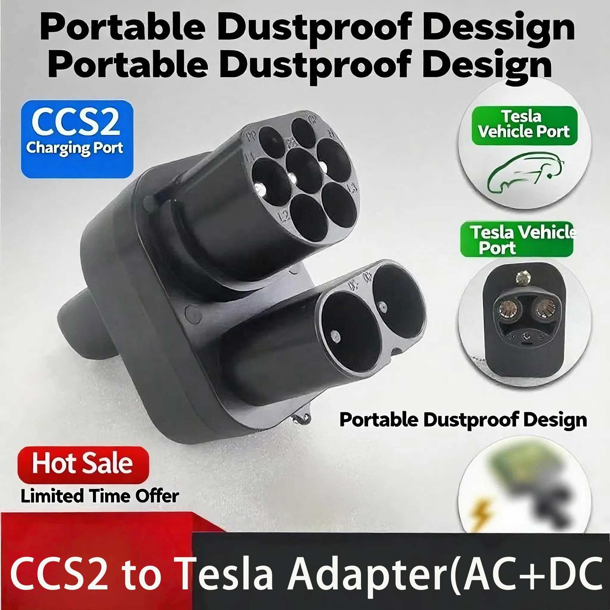 

Комбинированный адаптер CCS1 CCS2 для электромобиля Tesla TPC AC + DC ev, зарядное устройство 200A, разъем-конвертер