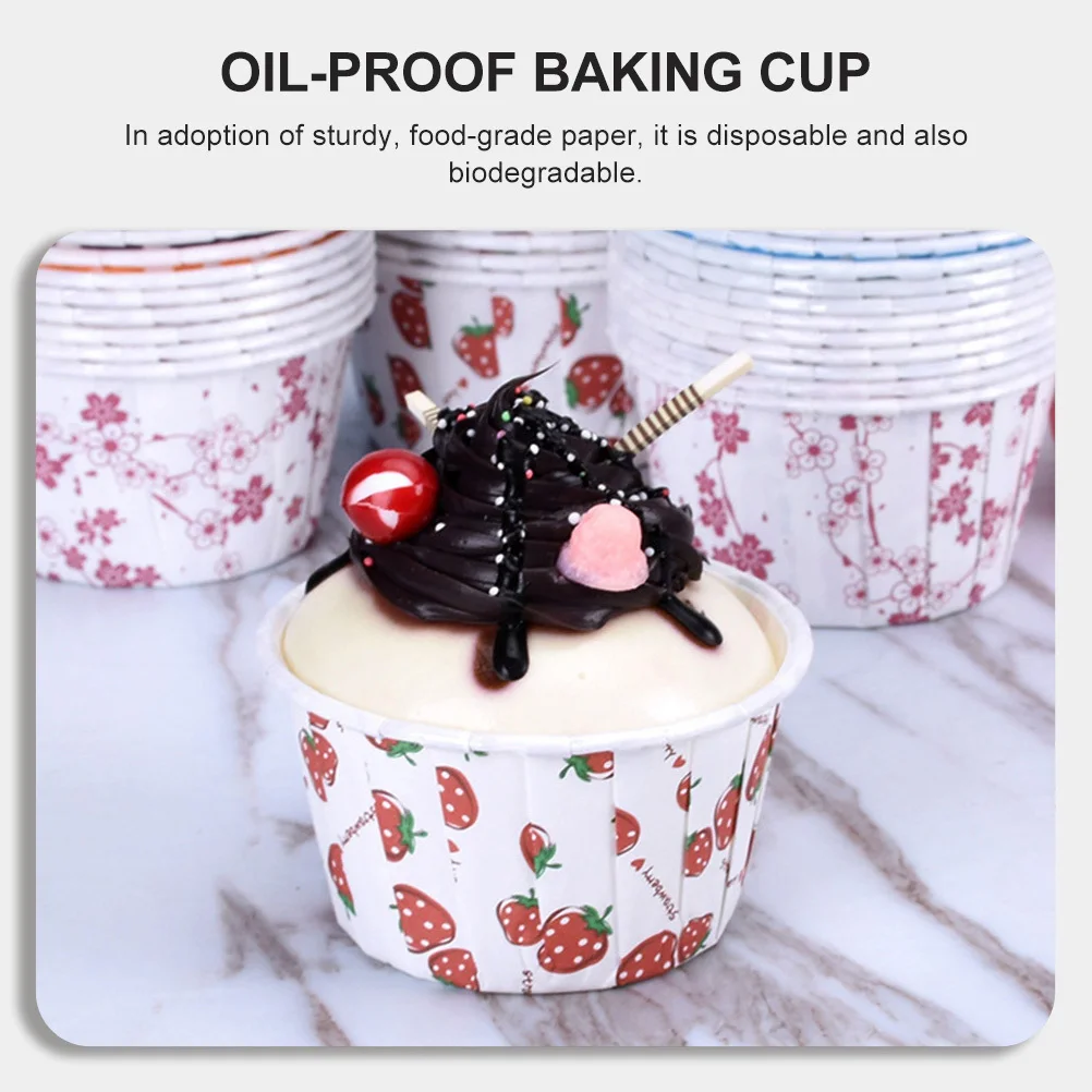 

100pcs Cake Cups Disposable Baking Paper Heat Resistance Cupcake Muffin Cases Oil Proof Wraps Suitable Events Parties