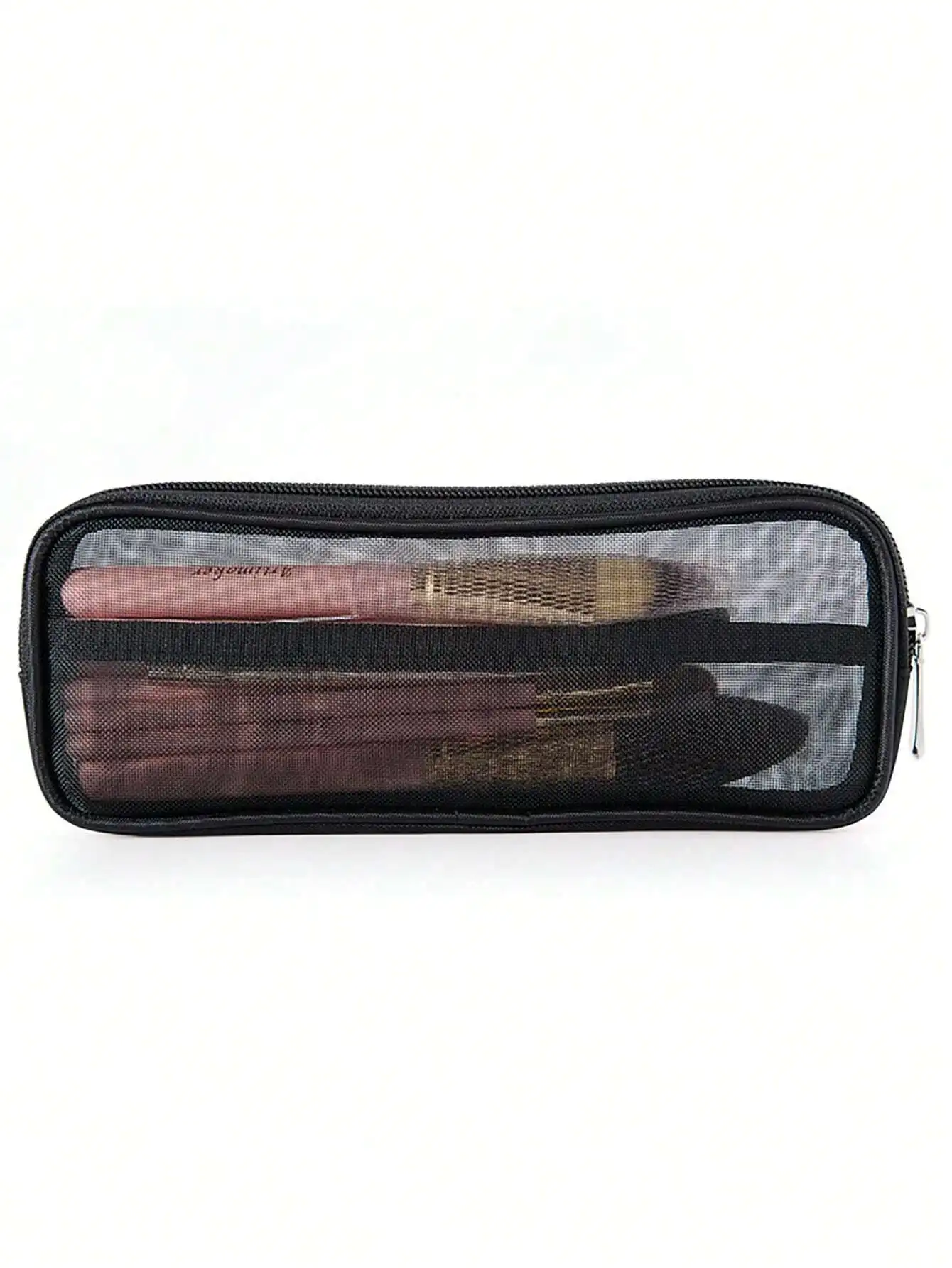 1pc Mesh Makeup Bag Toiletry Bag, Mesh Makeup Brush Bag Travel Toiletry Toothbrush Storage Bag Multi-Functional Large Capacity Portable Makeup Travel Bag, Foldable Makeup Brush Storage Bag, Used For Storing Makeup Brushes SG2311170707880459