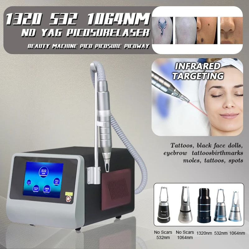 

Top Quality Tattoo Eyebrow Laser Picosecond ND YAG Mole Removal Freckle Removal 532/1064nm Skin Care Beauty Equipment