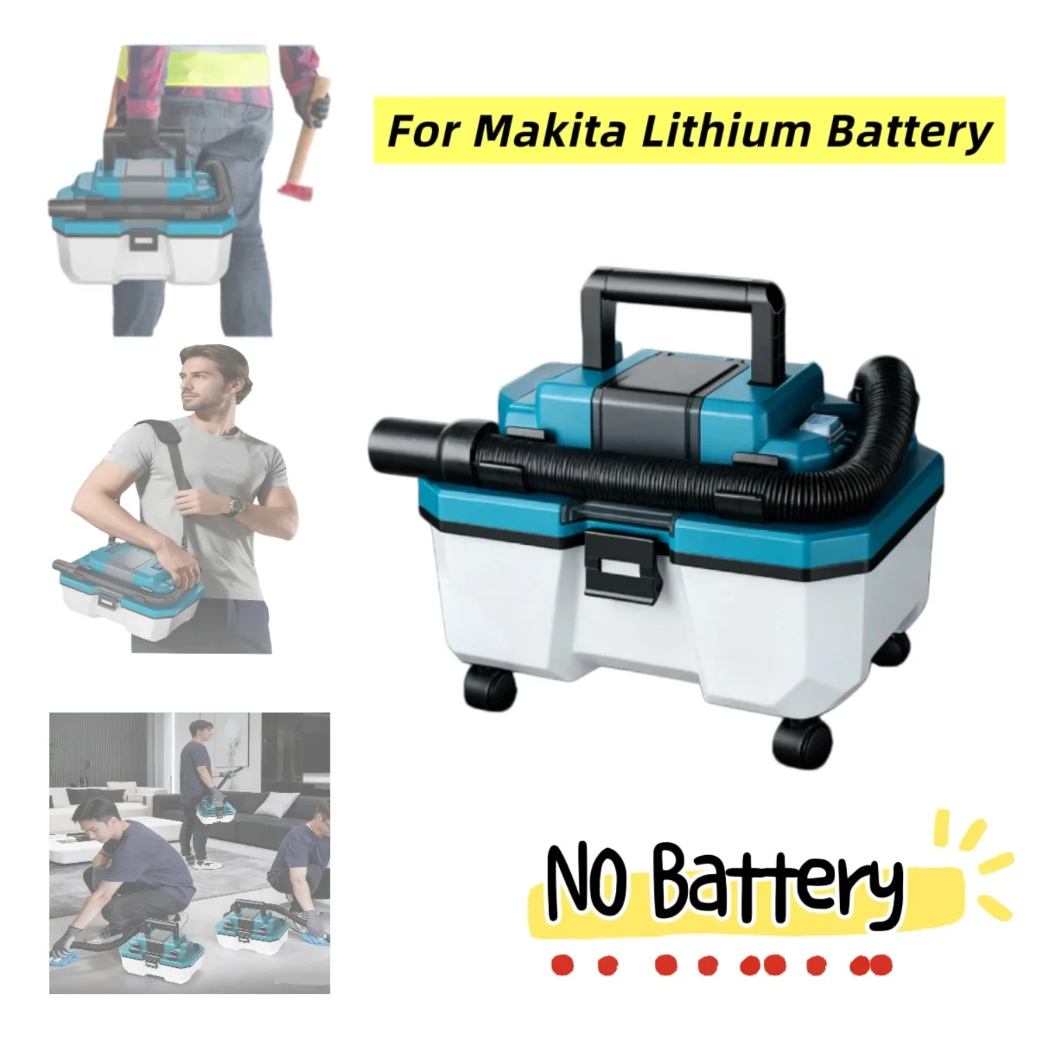 Portable Cordless Multi-Functional  3 in 1 Wet/Dry/Blow/Suction Vacuum Cleaner For Makita 18V Lithium Battery (NO Battery) - view 2