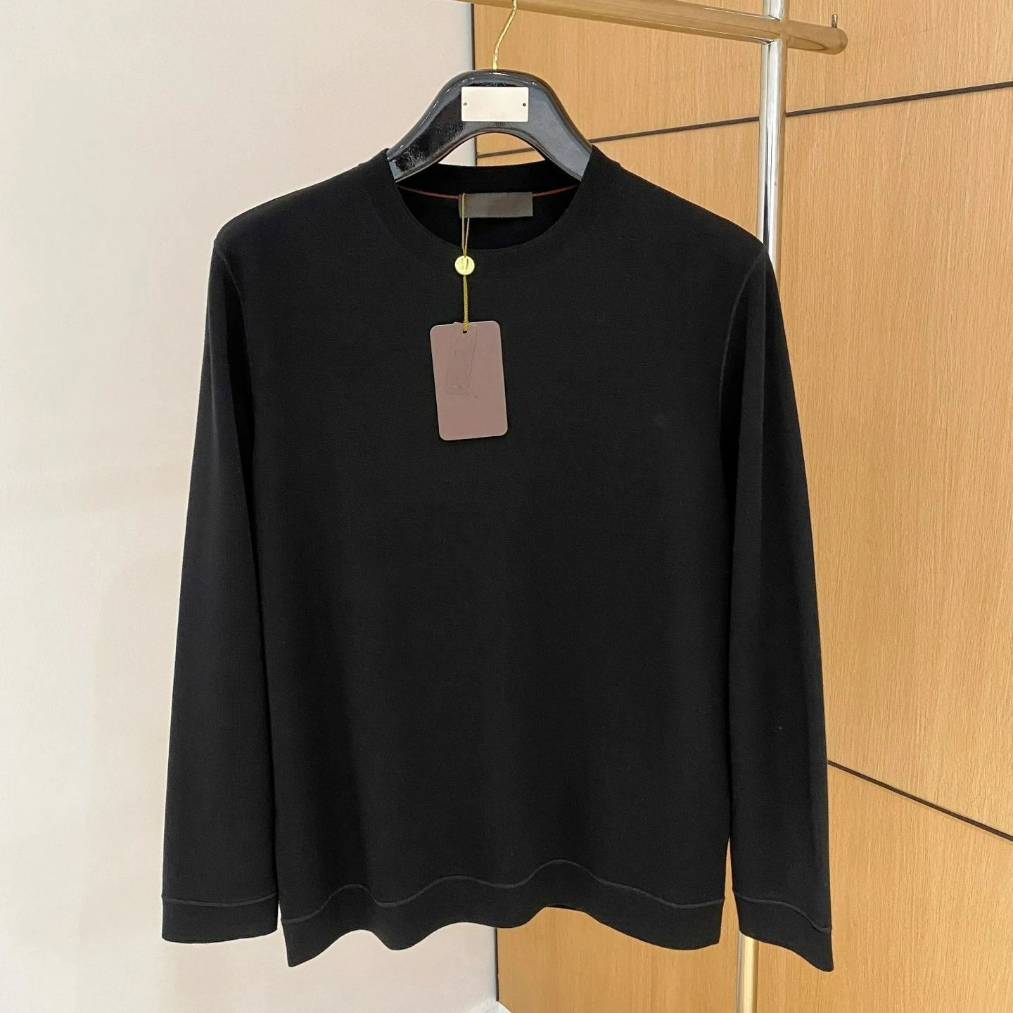 

Italian LP Men's Clothing 25 Early Autumn New Fashion Warm Solid Color Crew Neck Bottom Shirt Men's Casual Long Sleeve T-Shirt