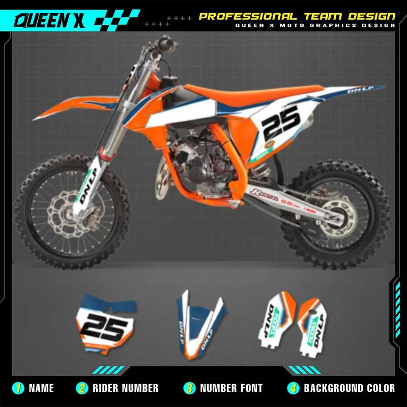 

Queen X MOTOR For KTM SX85 2018-2024 Motorcycle Graphics Background Decal Stickers For SX 85 2018 2019 2020 2021 2022 2023 2024