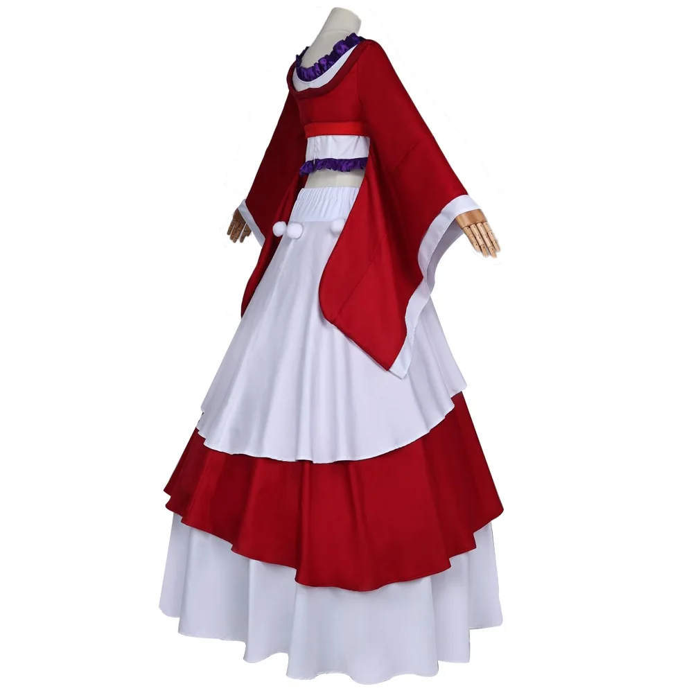 Conjunto de disfraz de Cosplay de Anime Apothecary Diaries Maomao, Top corto de manga tipo kimono rojo y blanco, falda larga en capas, fiesta de Halloween