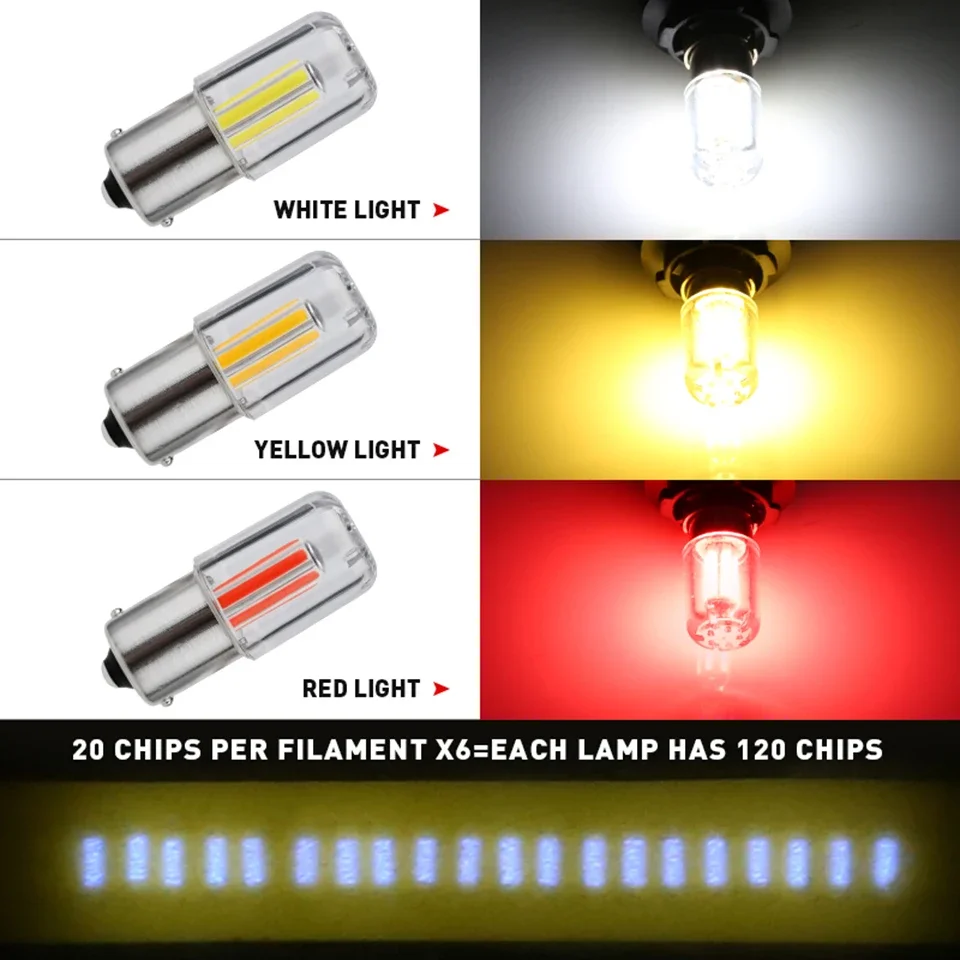 새로운 스타일 슈퍼 브라이트 Led P21W 자동차 리버스 라이트 브레이크 전구, BA15S 자동차 차량 램프 1156 lm COB 화이트 12V, 1 개