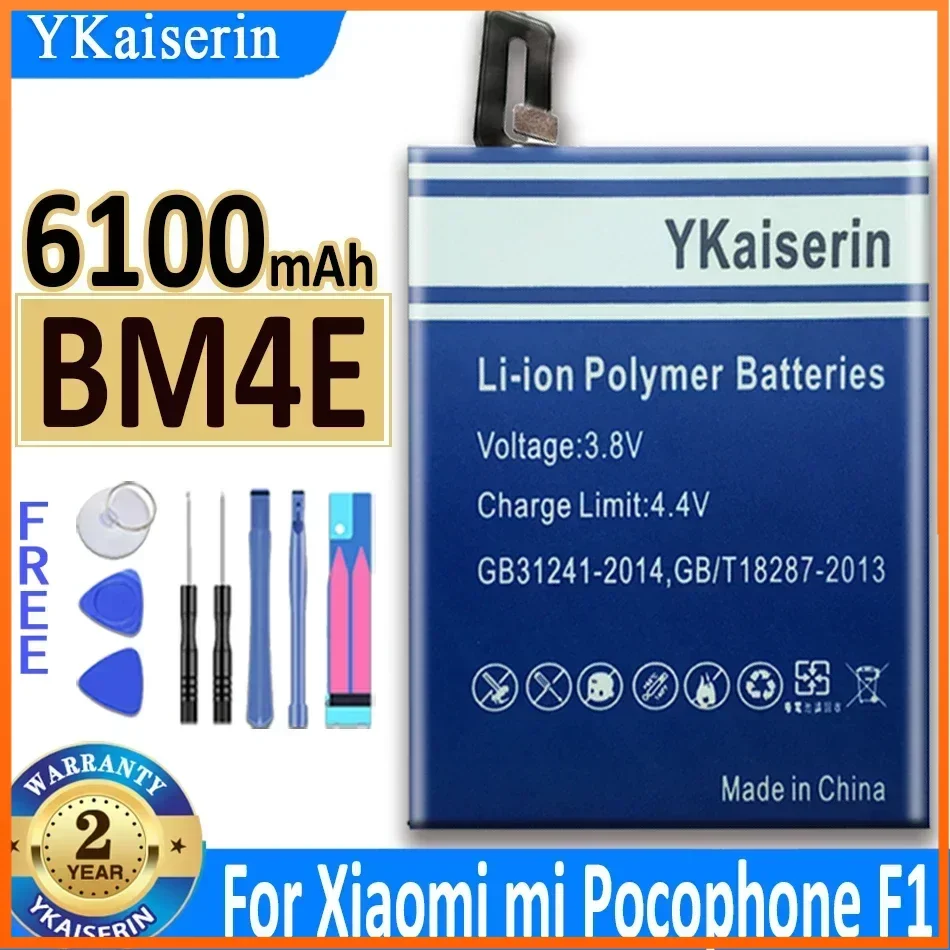 

6100mAh YKaiserin BM4E BM 4E Replacement Battery for Xiaomi MI Pocophone Poco F1 Mobile Phone Batterie Batteria + Track Code