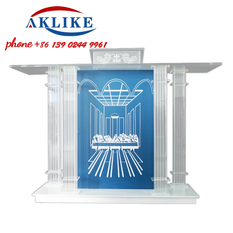 Standing Podium Auditorium Rostrum Popular Church Pulpit Modern Acrylic Lectern With Wheels Conference Dais Free Shipping