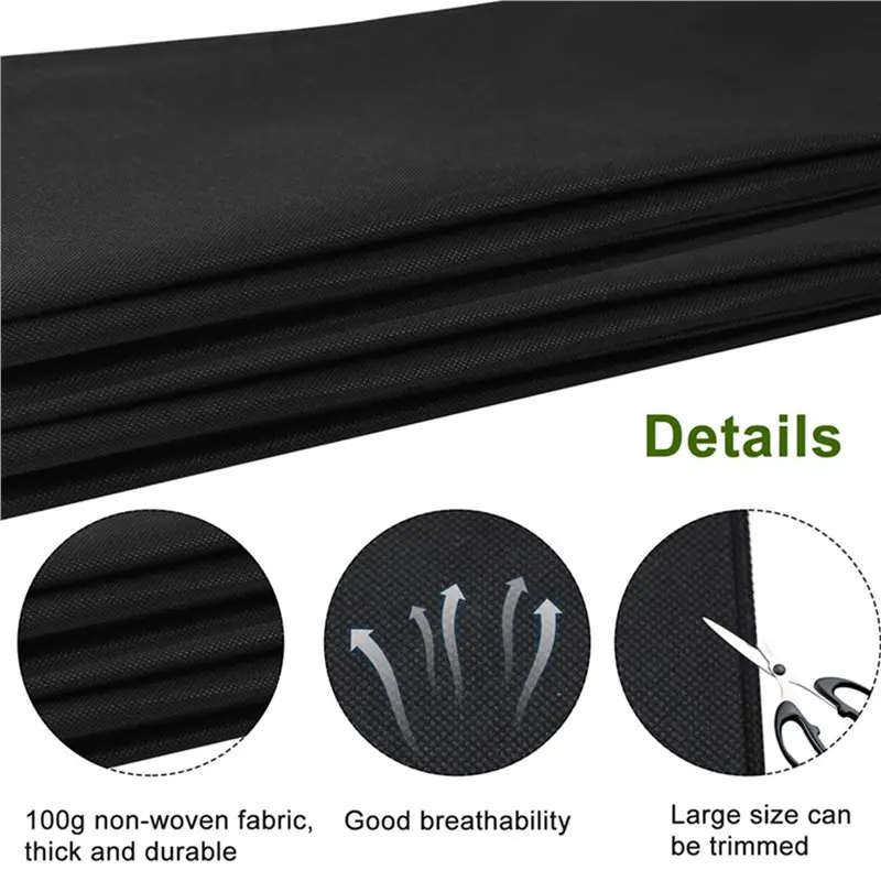 ABVJ-2X Fabric Liner For Large Veg Trough Outdoor Raised Bed Planter Liner Non Woven Black Vegetable Trugs Herb Planter Liner