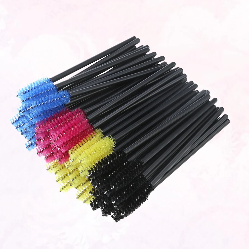 200Pcs Disposable Eyelash Brushes Plastic Handle Nylon Mascara Wands for Women Makeup Application Eyelash Extension Tools