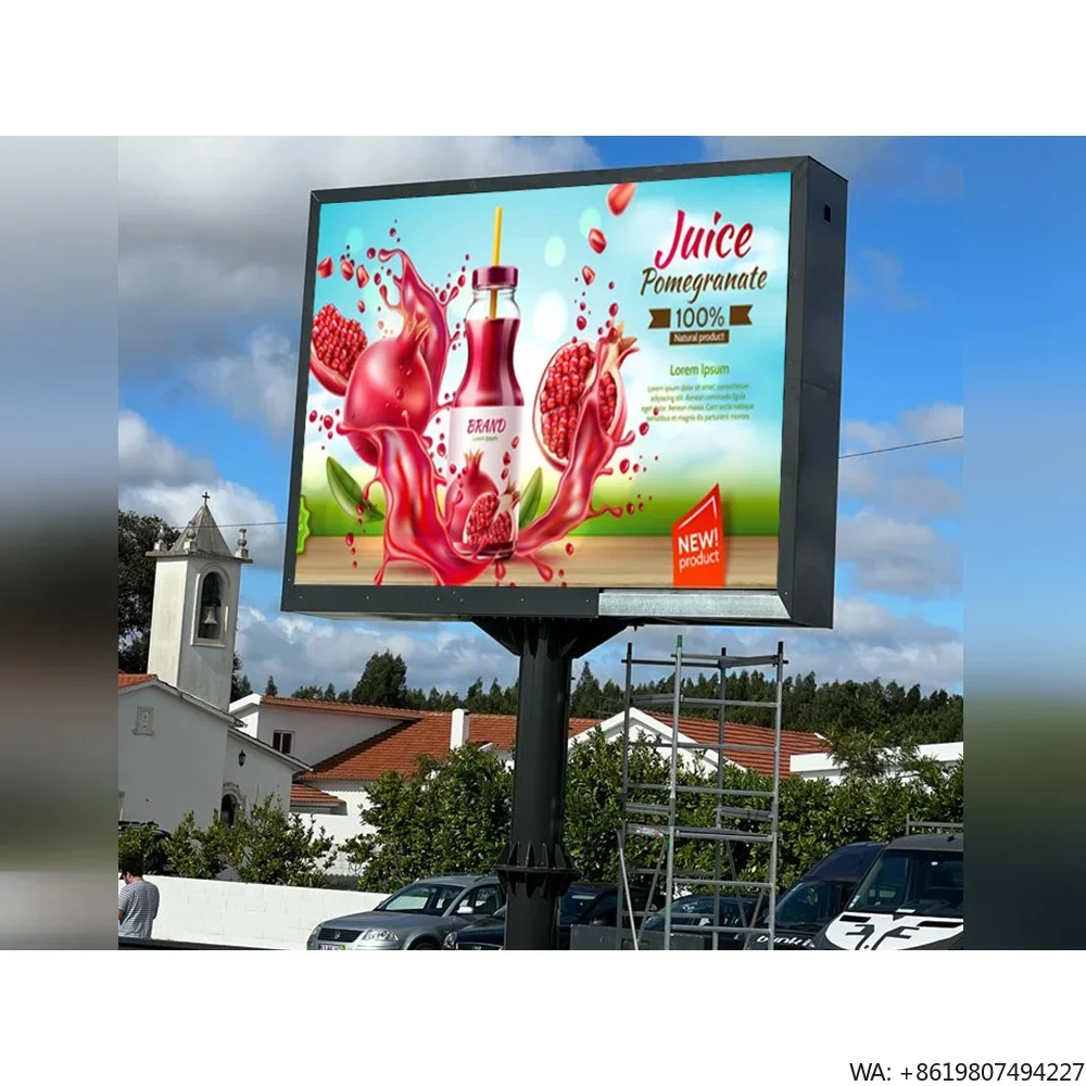 P10 Double Sided IP66 Waterproof Aluminum Outdoor LED Display Screen Full Color LED Billboard Banner for Long-term Outdoor Adver