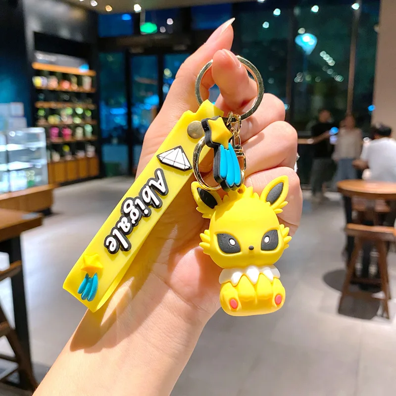 

Eeveelution Pokemon Keychain Set, 3D Anime Figure Key Ring Pendant, Cute Kawaii Bag Car Charm Gift for Pokemon Fans