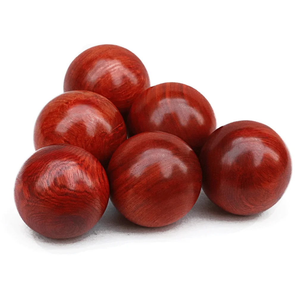 2 Pcs Stress Ball Rosewood Hand Message Roller for Blood Circulation Clasic Wooden Fitness