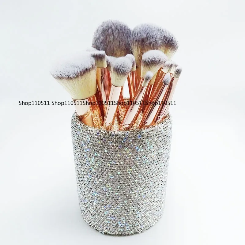 Bling Pink Makeup Brushes Bundle, Stylish Complete Brush Set for Beauty Application