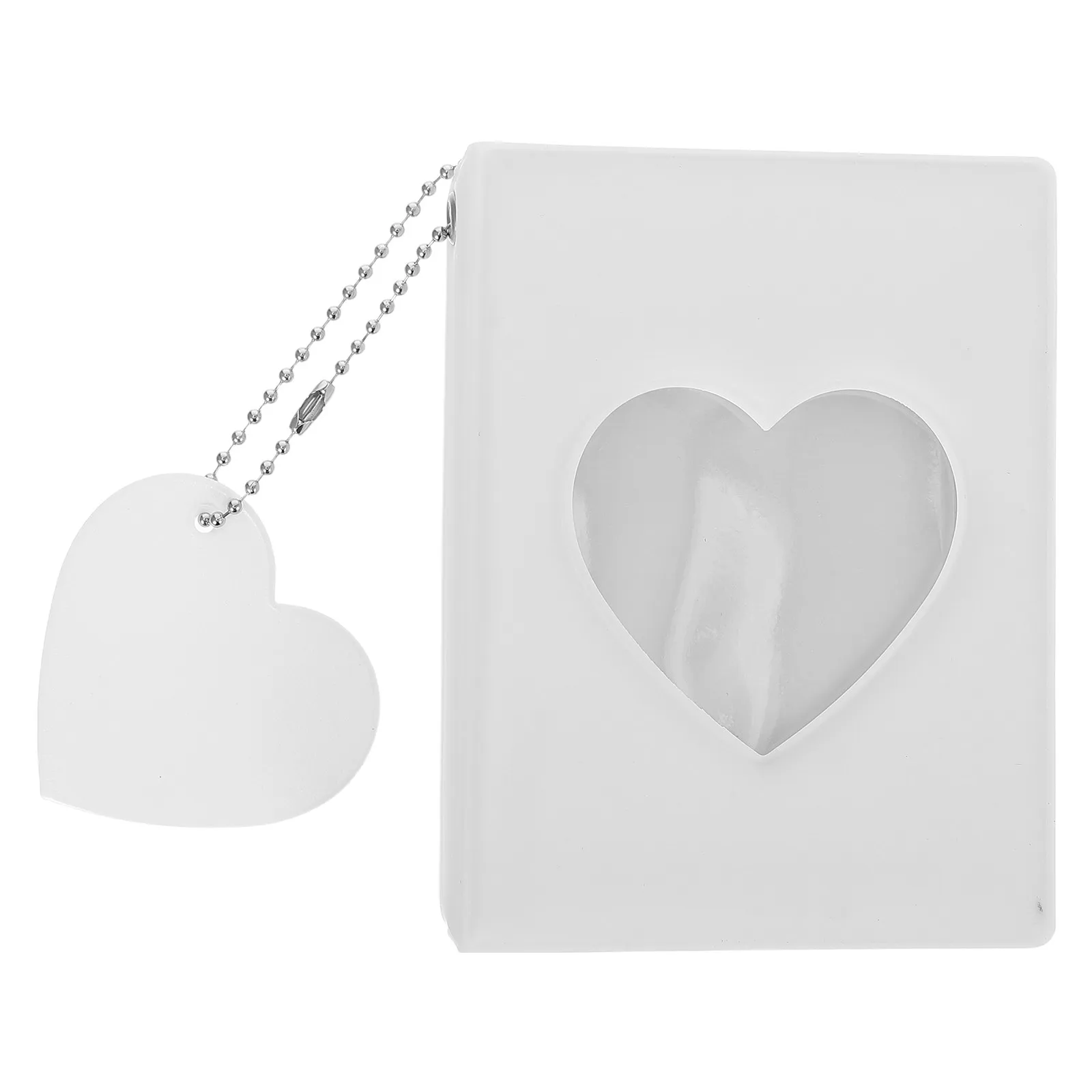 Mini 3 Inch Photocard Binder Heart Cutout Cover 16 Pocket Portable Photo Album Travel Card Organizer