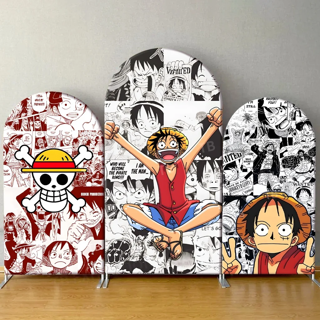 

TB One Piece Luffy Theme Arch Backdrop Cover for Baby Shower Boys Birthday Party Decoration Photography Background Wall Supplies