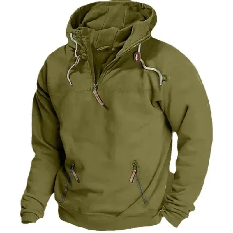 

Autumn Winter Hooded Solid Color Men's Hoodies Casual Sweatshirt Youth Thicker Jacket for Men