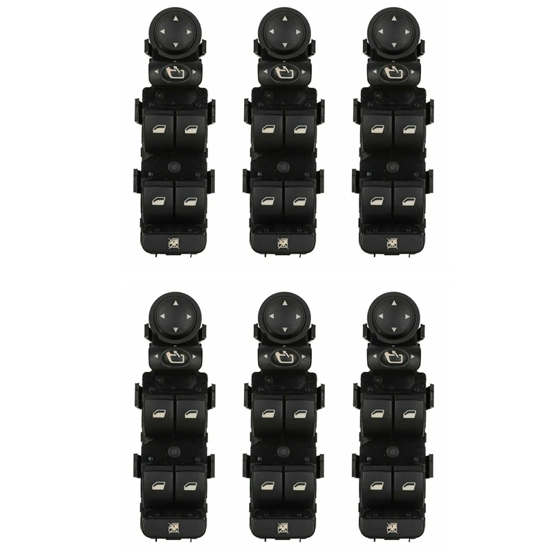 6X Car Switches Left Front Door Glass Lifter Switch Power Window Switch 6554HQ ET100730140 For Citroen C5 I And II C8