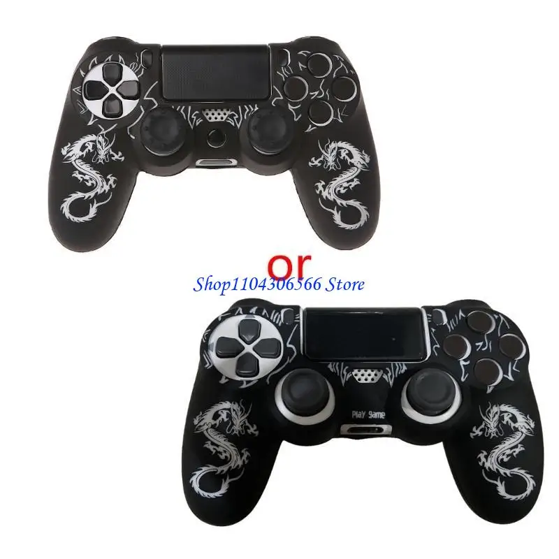 02DD Controller Skin Anti-Slip Grip Silicone Cover Protector for Case with Thumb Grip Cap for Gamepad Controller