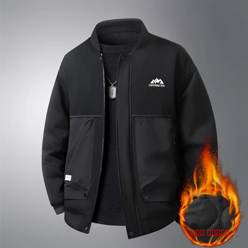 

Мужская зимняя куртка с бейсбольным воротником, хлопковая, больших размеров, свободного кроя, теплая, модная, городская, повседневная, с длинными рукавами, с наполнителем из полиэстера