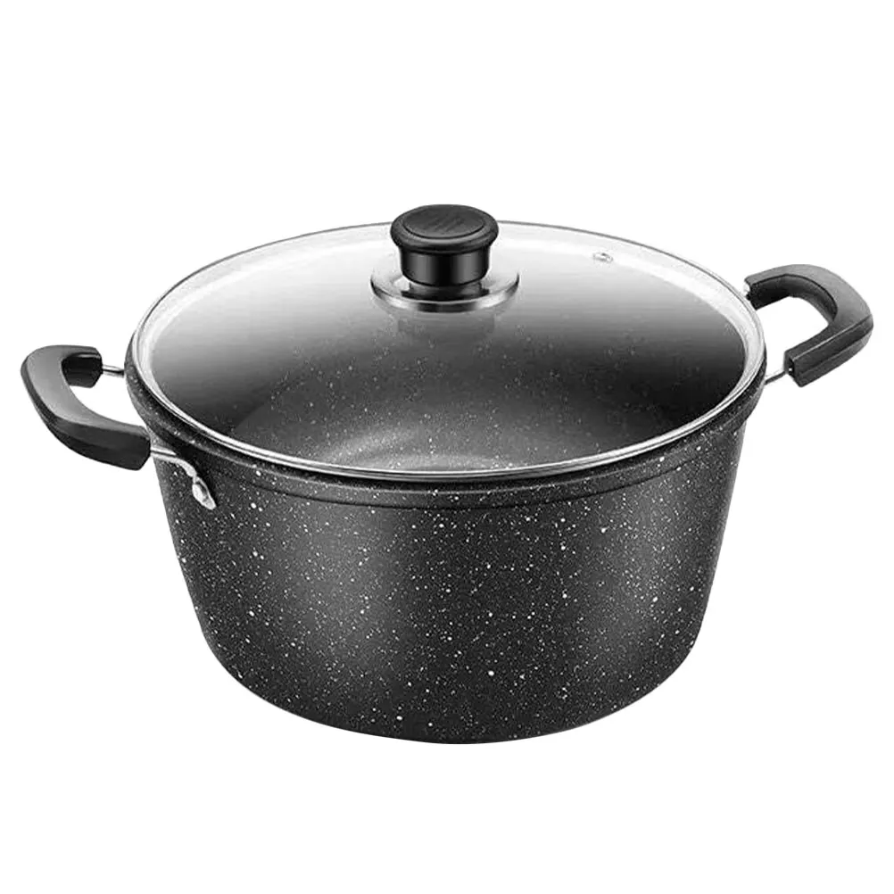 

Non-Stick Soup Iron Kitchen Stockpot Heat-Resistant Milk Anti-Scald Handle Easy Clean Cooking Pot Household Noodle
