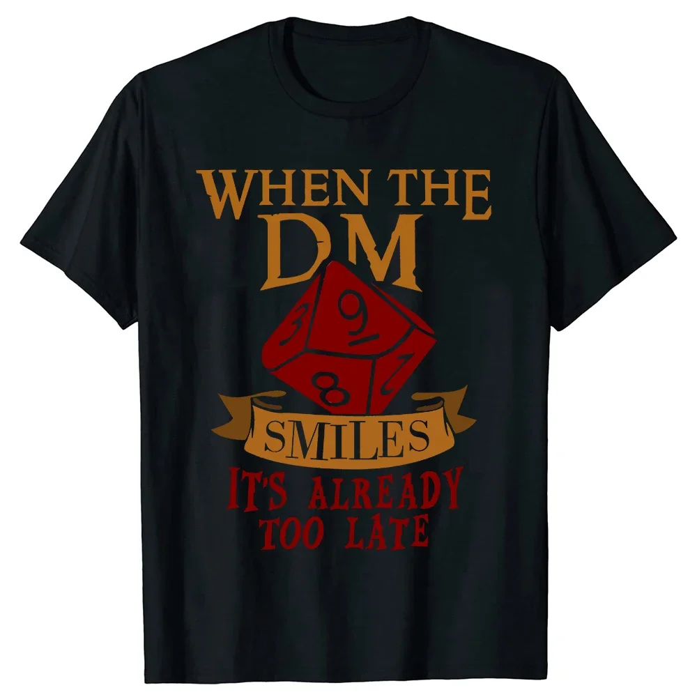 Der Dungeon Master lächelt dm rpg Gamer Gaming d20 T-Shirt Geschenke lustiges Spiel Geeks Grafik T-Shirts Kurzarm