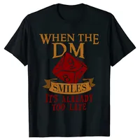 The Dungeon Master Smiles DM RPG Gamer Gaming D20 T-Shirt Gifts Funny Game Geeks Graphic Tee Tops Short Sleeve