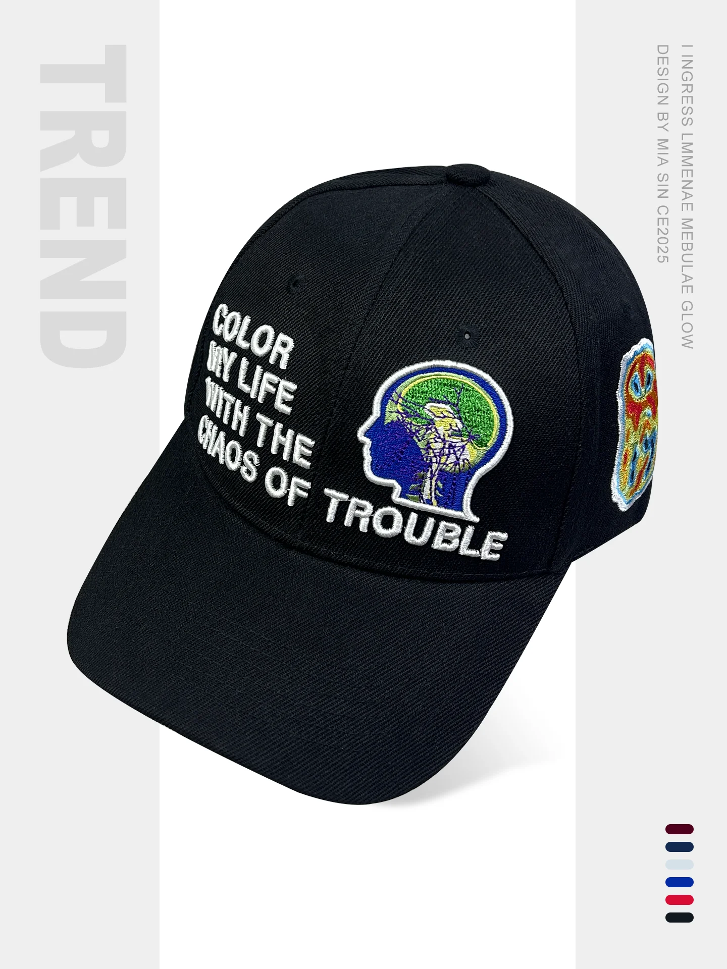 

Hip Hop Embroidery Letter Baseball Cap Men's and Women's Outdoor Street Wide Brim Truck Cap Big Head Circumference Cap