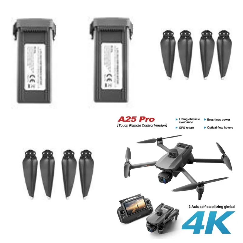 A25 PRO Screen RC Drone battery 11.4V 4000MAH for A25 PRO RC Drone Accessories A25PRO Screen Drone Blades A25 PRO Dron Battery