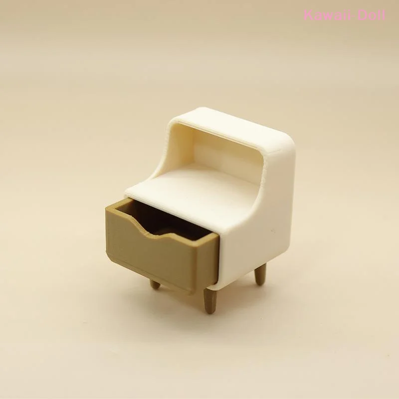 [DO]Mini Bedside Table Cabinet Ornament Dollhouse Miniature Bedside Table Model Decoration Dollhouse Scene Furniture Accessories