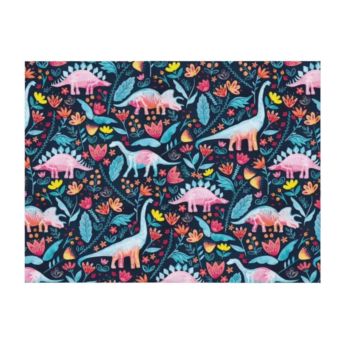 

Dinosaur Delight Throw Blanket Blankets For Bed Beautifuls Custom Softest Blankets