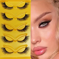 Cílios Wispy Cat Eye, Extensões de Cílios Postiços, Cílios Falsos Fofos, 5 Pares