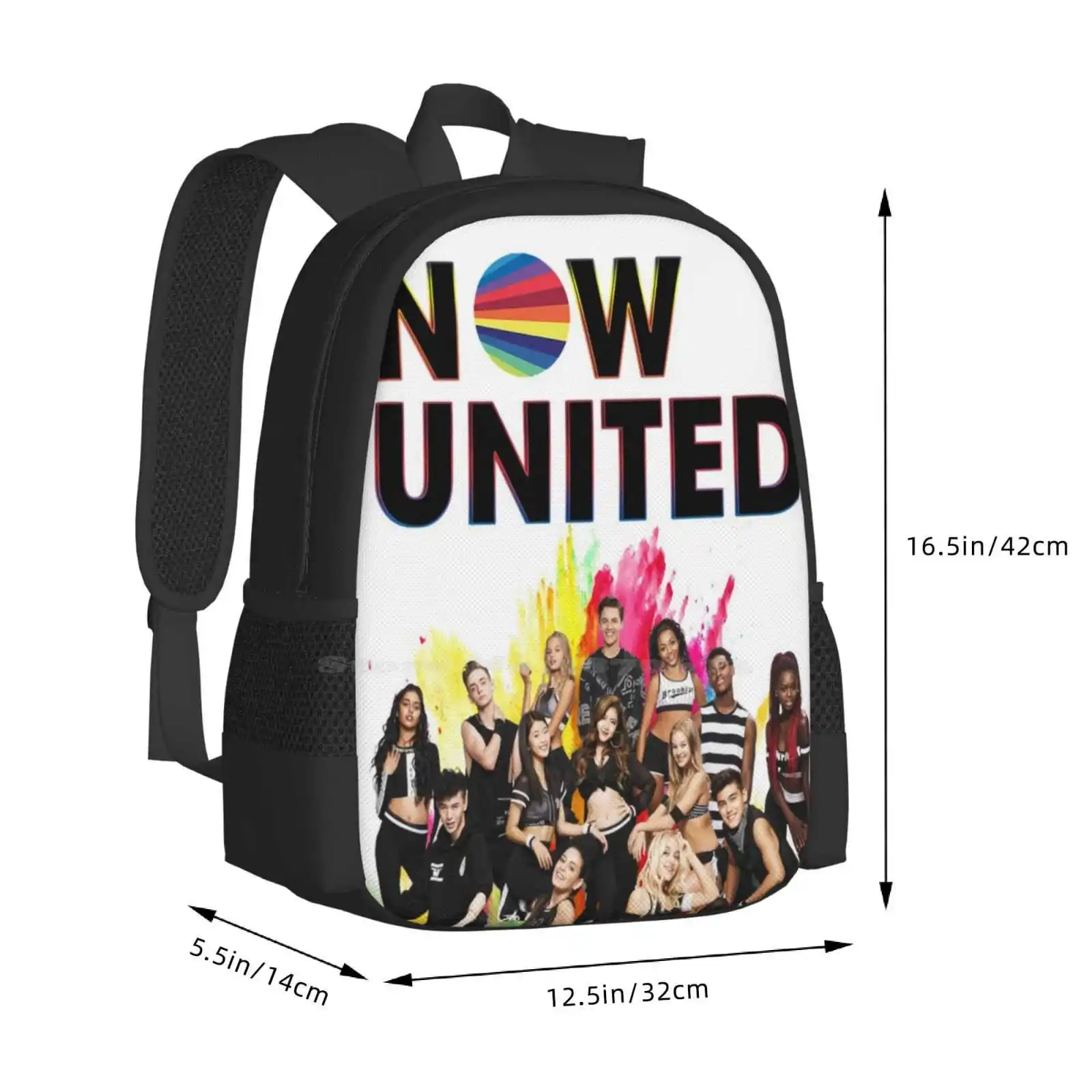 Agora United Neon Lights Colors Smash Mochila, Escola de Alunos, Laptop, Bolsa de Viagem, Floral Pop Music, Brasil Annah