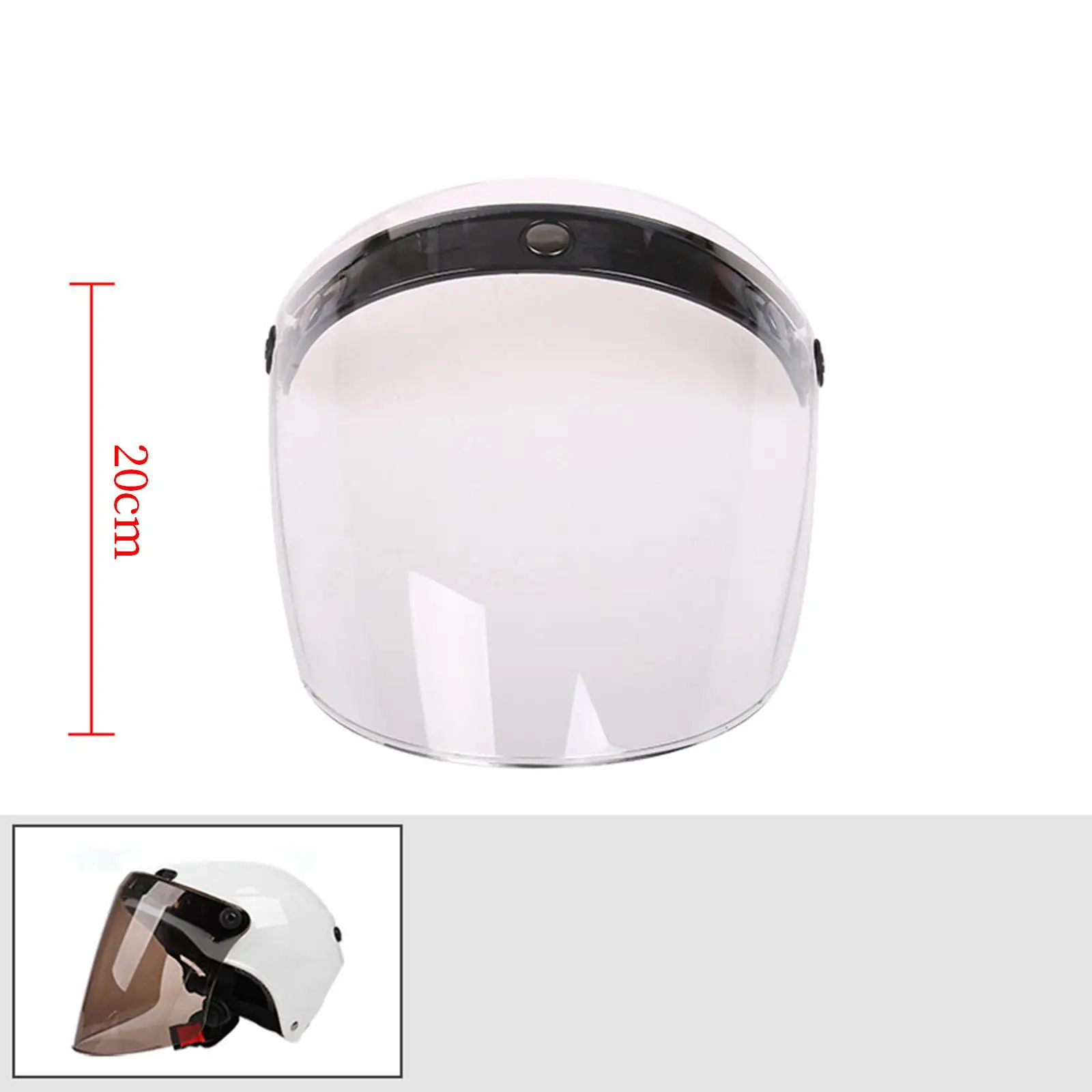 

Visor Windproof Sun Retro Flip up Classic Face Lens for 3-snap Open Face Anti-fog