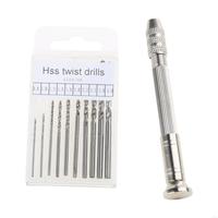 R9JE Hand Drill Bits Rotary Tools Set of 11 for Metal Manual Work DIY
