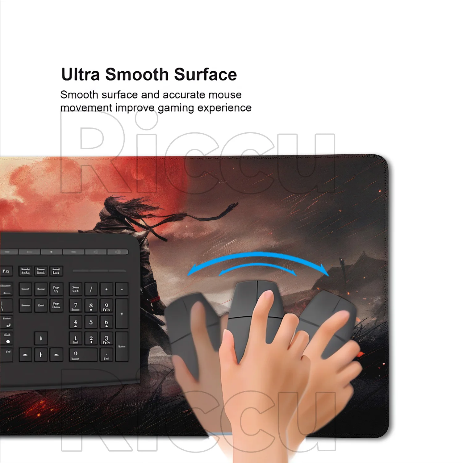 Mouse Pad Gamer Samurai Warrior Computer Accessories Keyboard Table Mat Black Mousepad Company Gaming Laptop Desk Accessory Pc