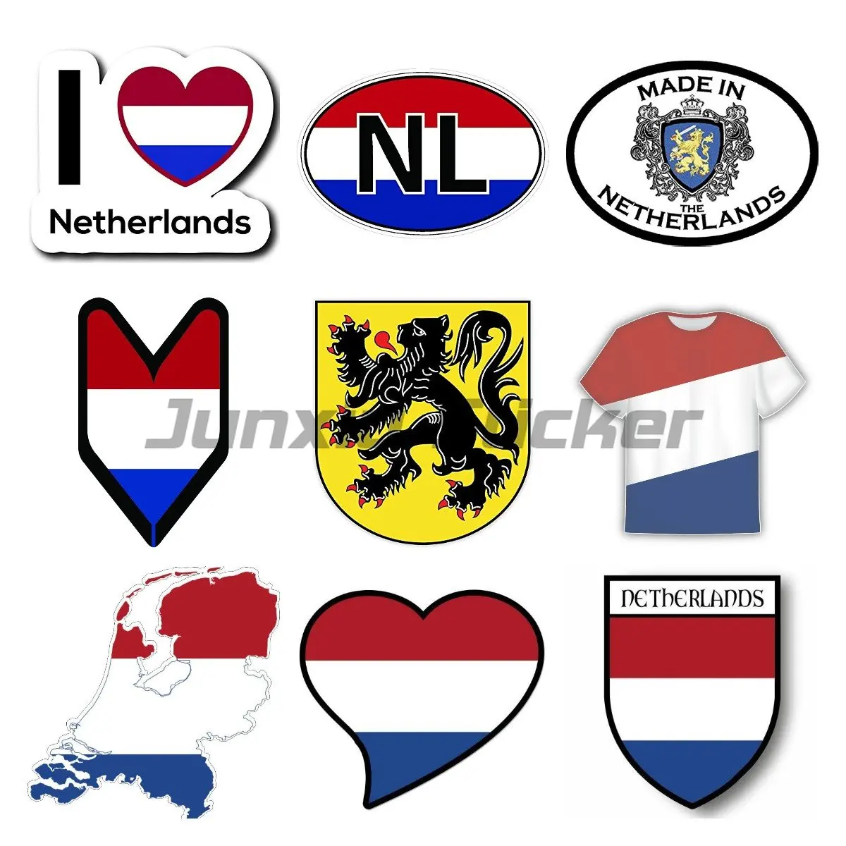 Netherlands NL Flag Car Sticker Car Bike NL Reflective Travel Stickers for Laptop Luggage Suitcase Motor Car PVC Vinyl Decal