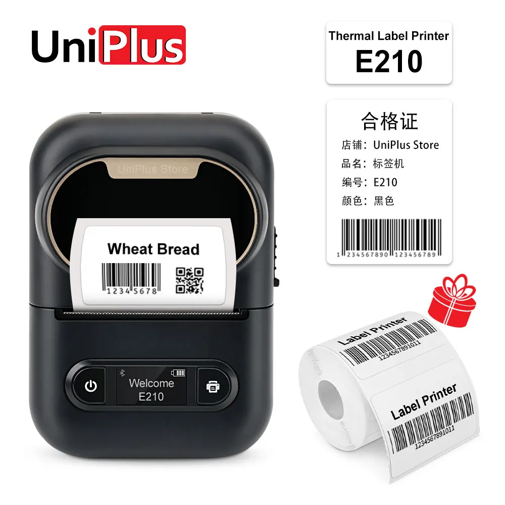 Portable Mini Printer E210 Thermal Label Printer Wireless Bluetooth Labeling Machine Self Adhesive Labeller for PC Printing