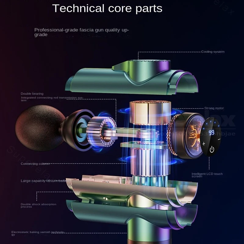 Pistol pemijat gigi 99, alat pijat otot punggung dan leher Dropshipping elektrik badan senjata Masajeador Gym