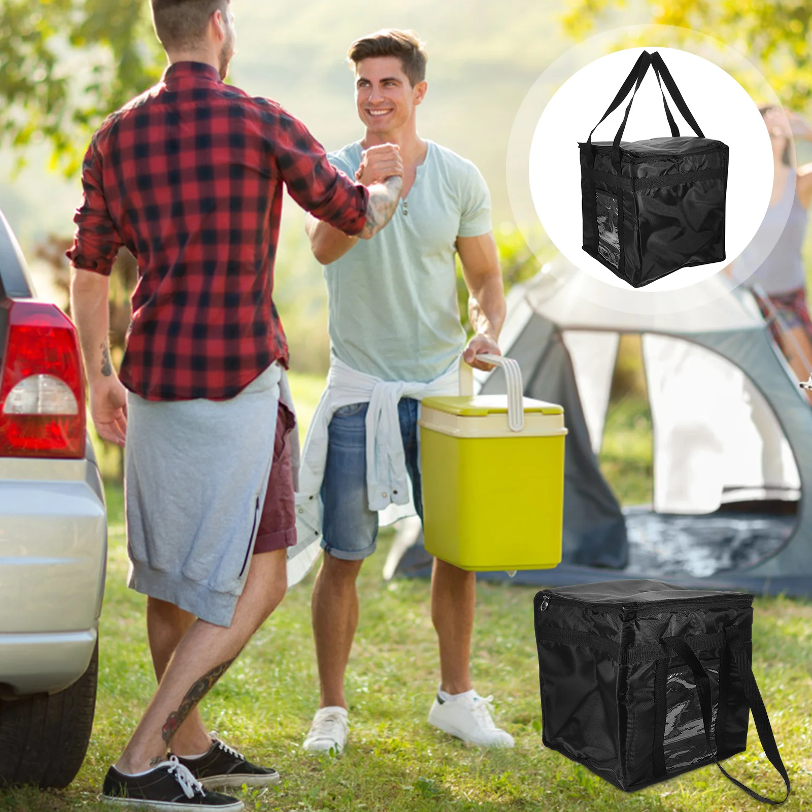 

Hot Food Bag Reusable Insulated Thick Cake Carrying Multi-Function Food Delivery Thermal Storage Bag Grocery Carrier