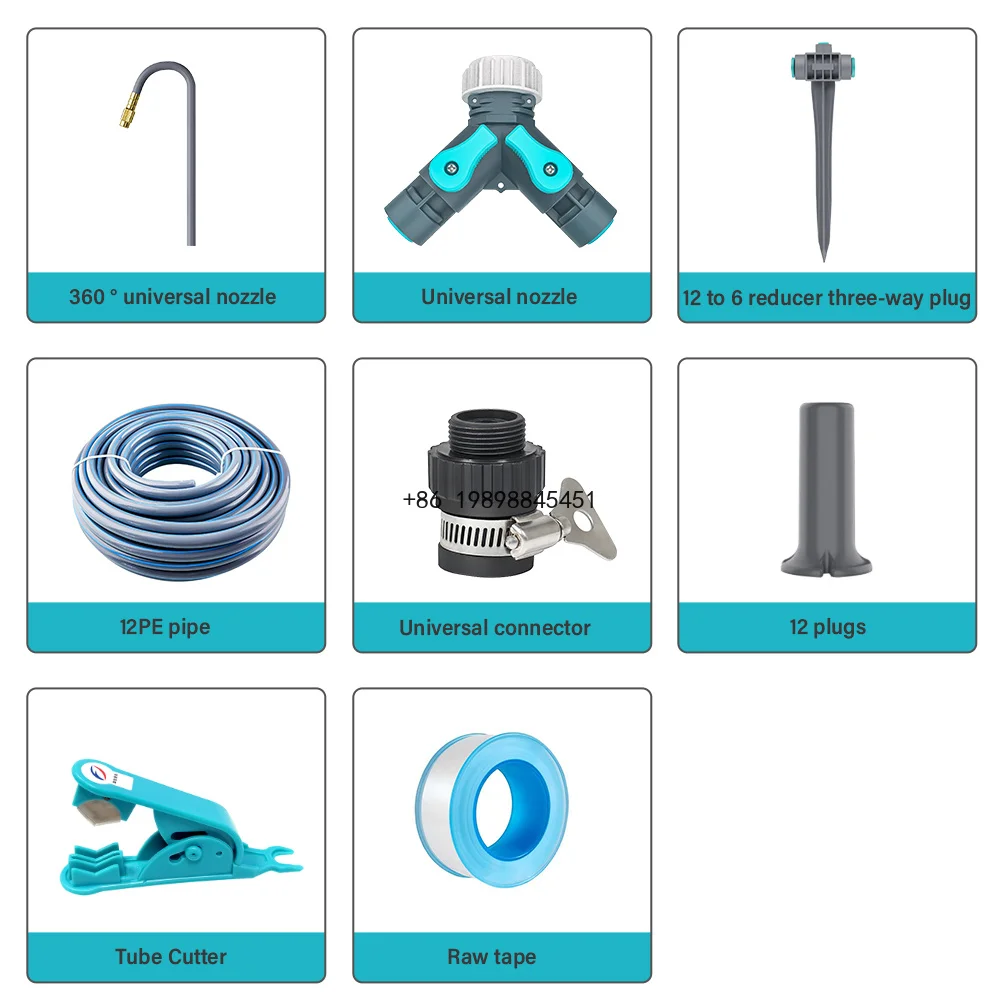Watering System Automatic Garden Drip Irrigation Kit with Adjustable Misting Nozzles-Efficient DIY for Raised Beds & Greenhouses