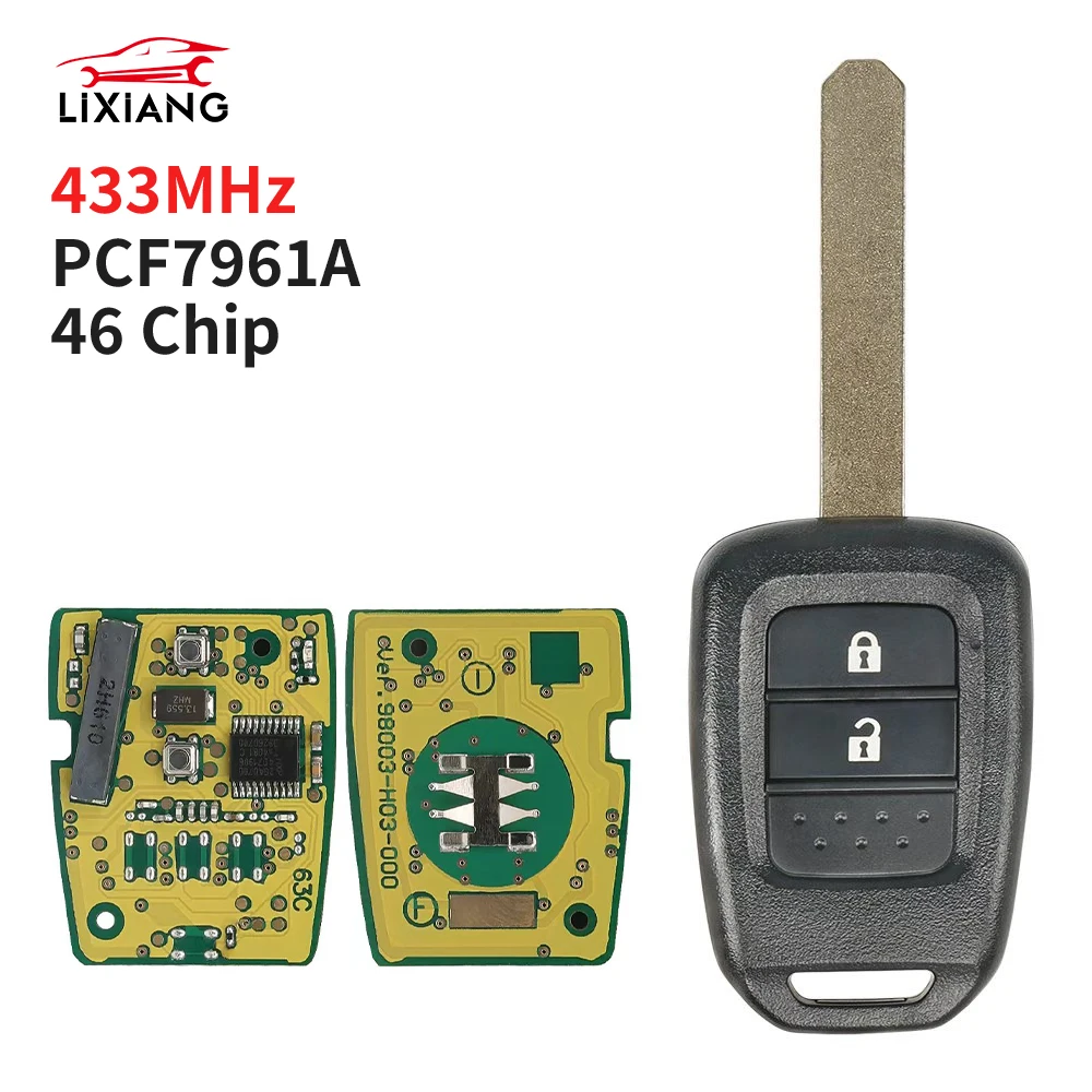 

Пульт дистанционного управления LIXIANG 433 МГц с 2 кнопками для Honda Brio Mobilio 2015-2016 с чипом PCF7961A 46, без маркировки