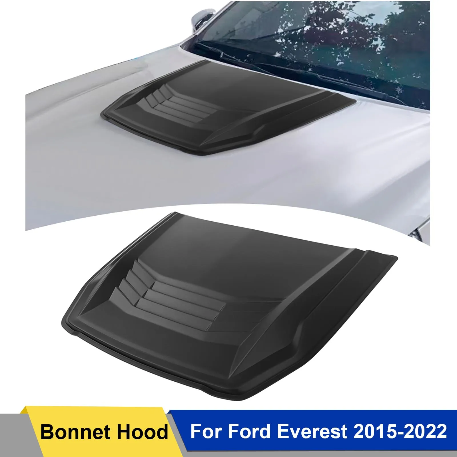 Front Bonnet Scoop Hood Vent Guard Trim Black For Ford Everest 2015 2016 2017 2018 2019 2020 2021 2022 4x4 Pickup  Accessories