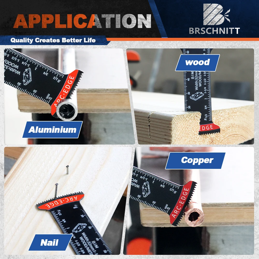 Imagem -04 - Brschnit-lâminas de Serra Oscilante Universais Uso Geral Multitool Cortar Plástico Unhas Madeira Conjunto de Peças