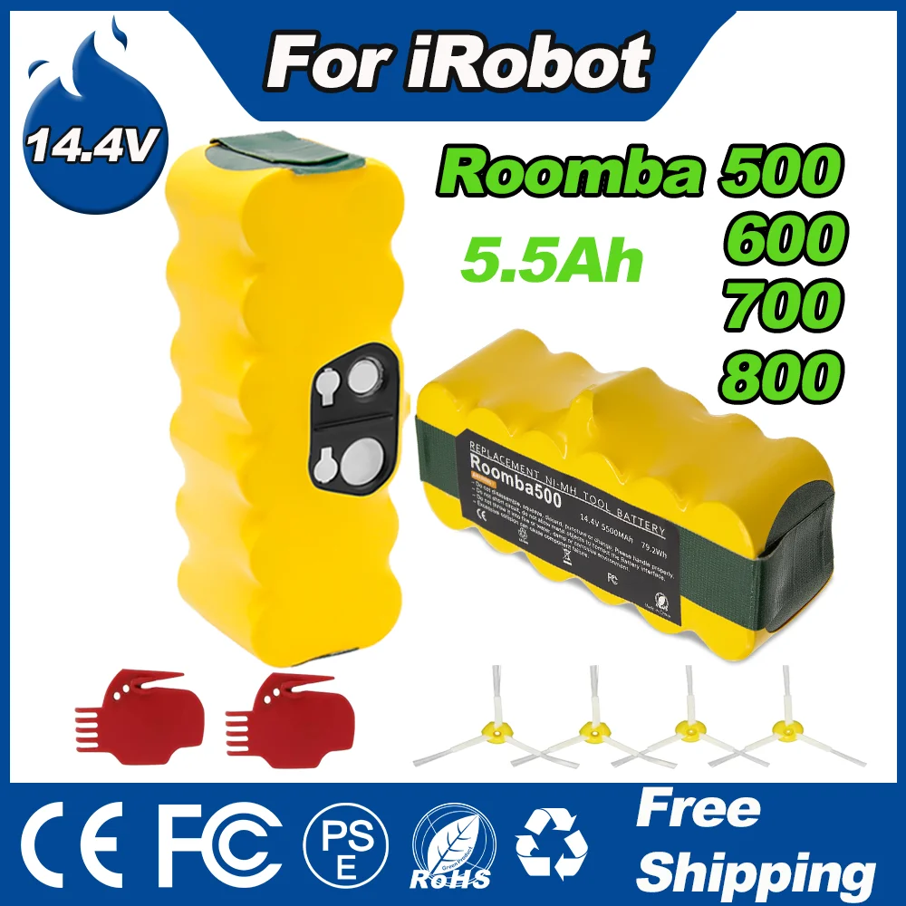 Powtree Per iRobot Roomba Batteria 5500mAh 14.4V Per Roomba 500 600 700 800 Aspirapolvere Batteria Ricaricabile