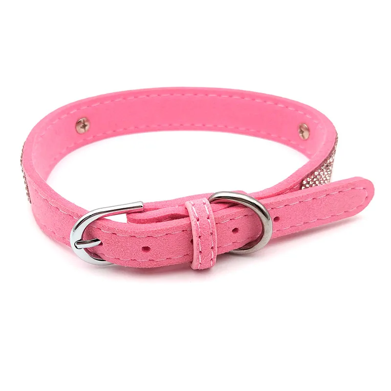 Pink Soft Microfiber Leather Diamante Rhinestone Letters Custom Collar Choker Necklace Women Men Sexy Customized Name Jewelry