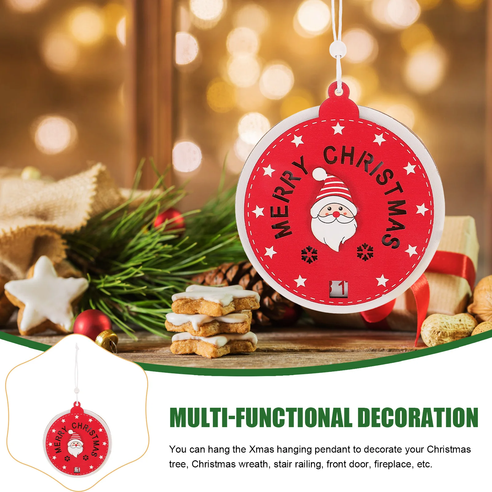 

Christmas Tree Hanging Advent Calendar Wood Xmas Countdown Calendar Hanging Xmas Party Decor Christmas Decorations