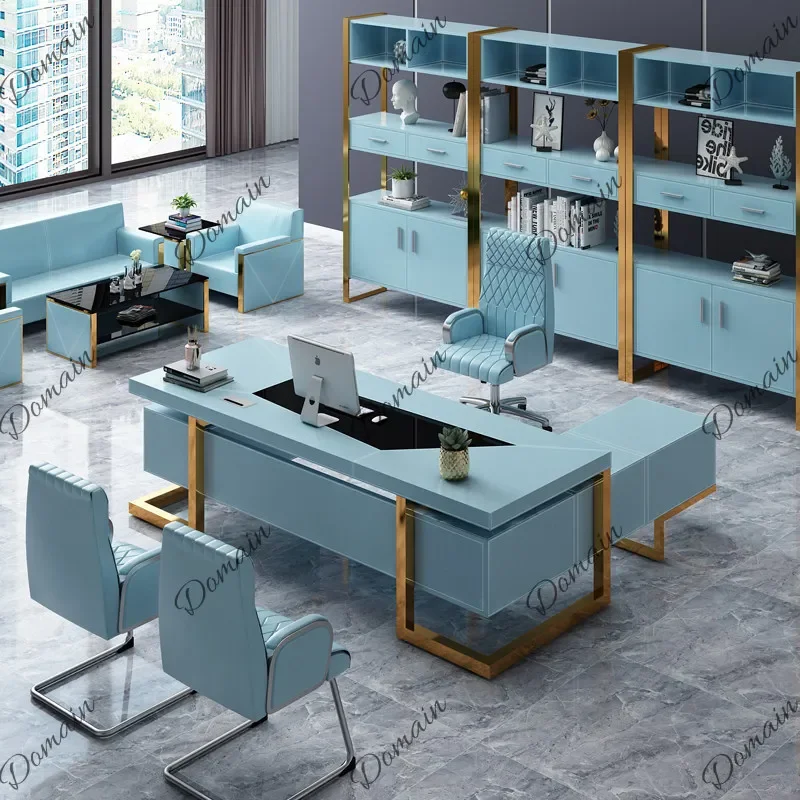 sBc Luxury Executive Desk Simple Modern Office Table Boss Manager Workstation Furniture Set