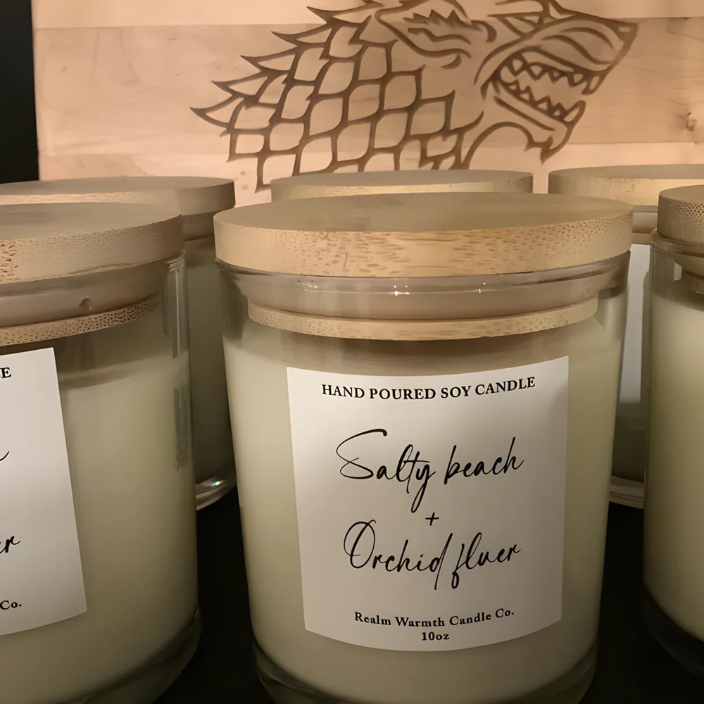 Personalised Candle Label Stickers, Simple & Modern, Black/Foil, Clear, White Stickers, Customisable Homemade Candle Stickers, C