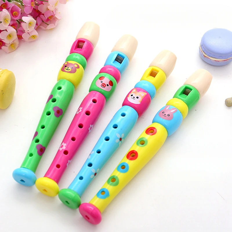 

1Pc Plastic Cartoon Flute Plastic Children's Recorder Clarionet 6 Hole Small Piccolo Playing Musical Instruments Educational