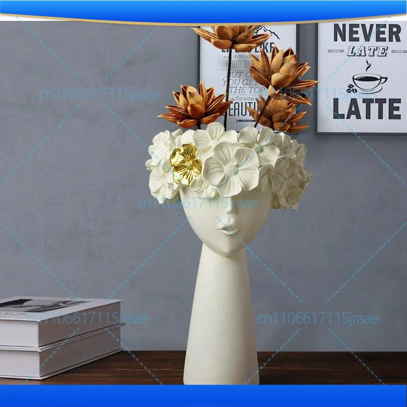 Flower Girl Flowerpot Plant Potted Resin Vase Abstract Figure Portrait Monroe Room Countertop Decoration